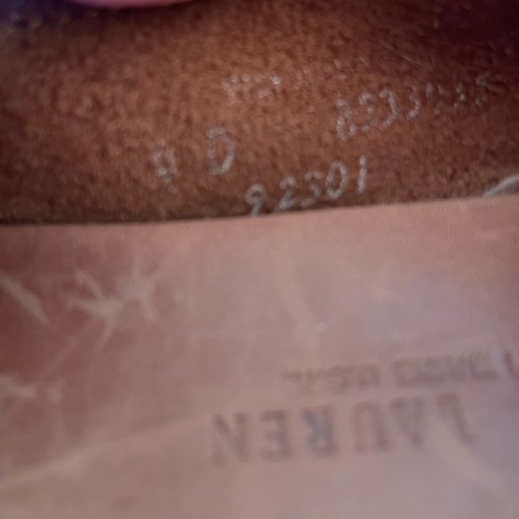 RALPH LAUREN Loafers Soft Lt Brown Leather Whip Stitched Handmade in Main USA 6B - Picture 11 of 13